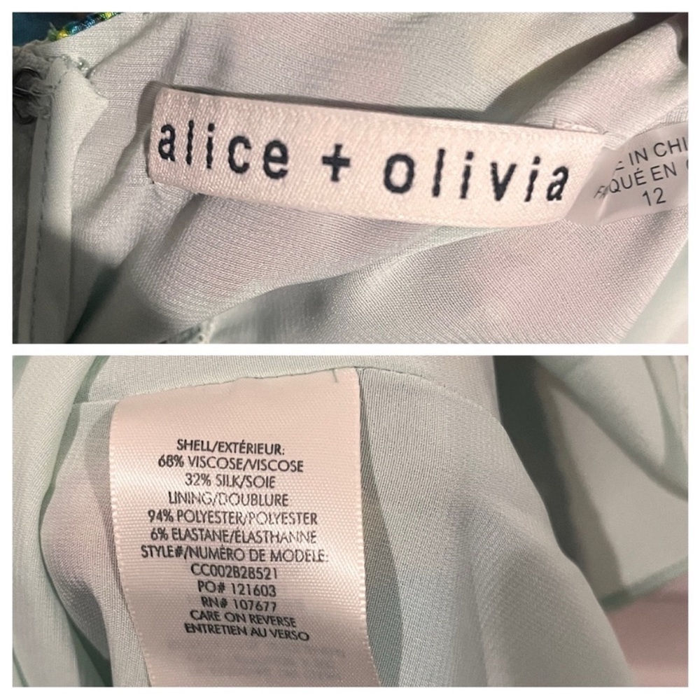 Alice + Olivia Silk Blend Christina Floral Hi Low Maxi Dress sz: 12 Just Bloom - Picture 5 of 6